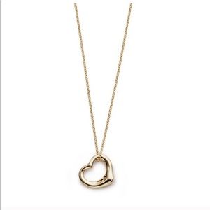 Tiffany and Co. 18k Open Heart Pendant Necklace